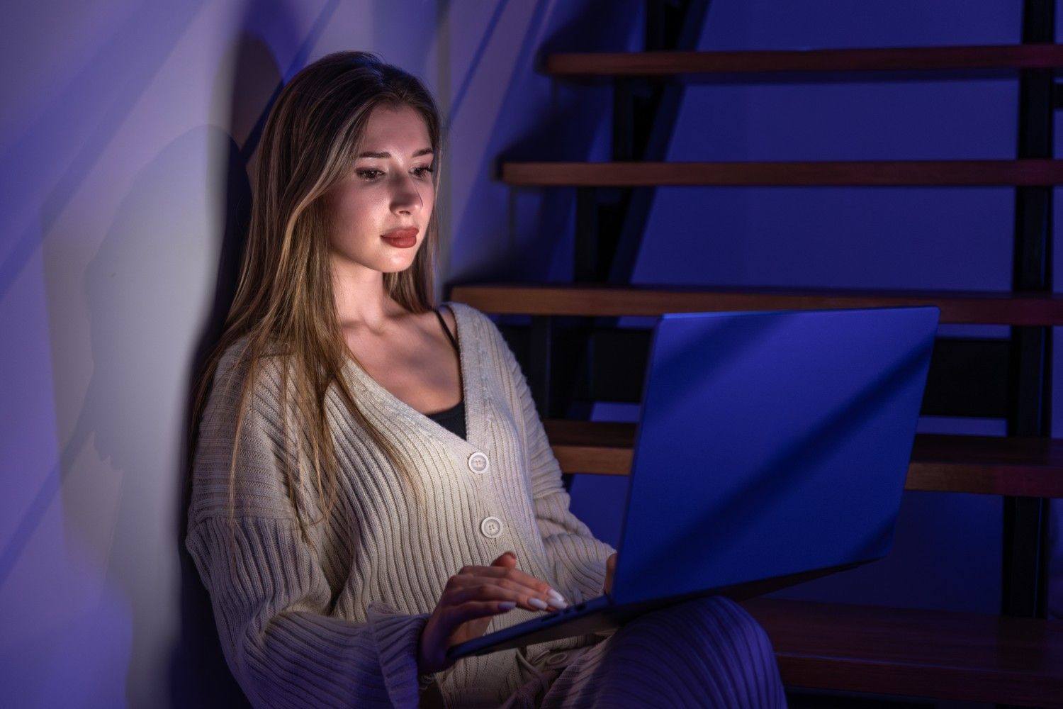Woman working on a laptop